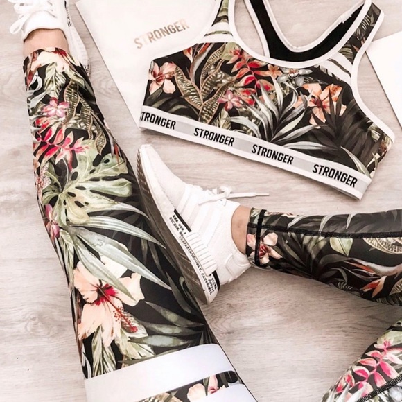 STRONGER set  Vietnam Jungle Floral Print Active - Picture 2 of 14